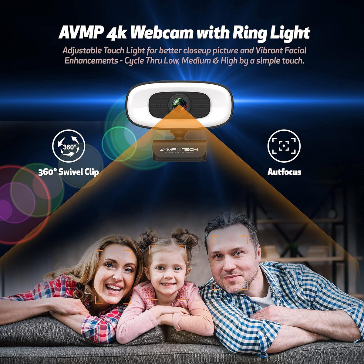 4K Ultra HD 8MP Autofocus USB Webcam with Microphone T916483