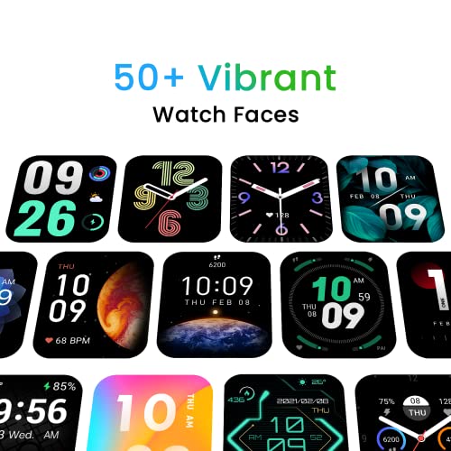 Black Smart Watch with 1.69 inch Display, 14-Day Battery Life, Blood Oxygen Heart Rate Monitor Y9351