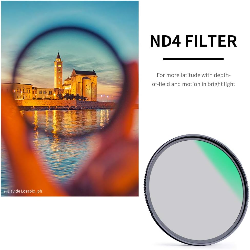 52mm Fixed ND Lens Filter Kit, ND4 ND8 ND64 ND1000 Filter Set with 4-Filter Pouch A28358
