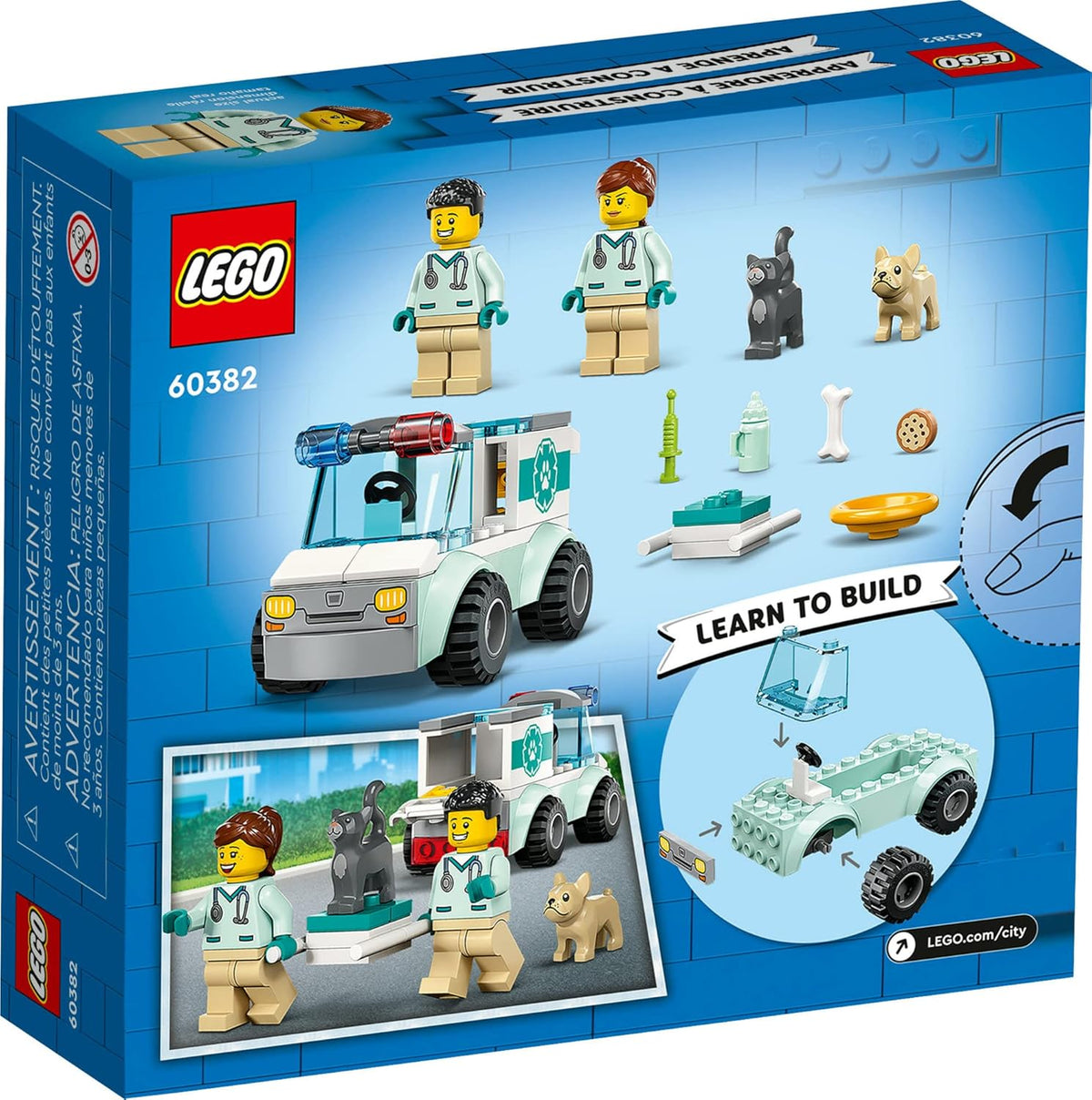 LEGO City Vet Van Rescue Toy Animal Ambulance Playset D8372