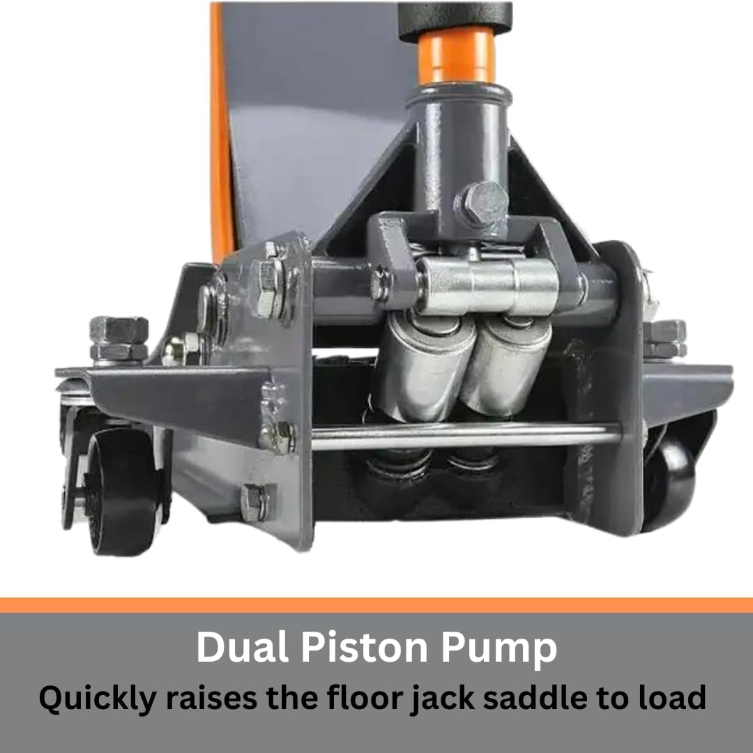 3.0 Ton Floor Jack with Dual Hydraulic Pumps & Reinforced Lifting Arm U350