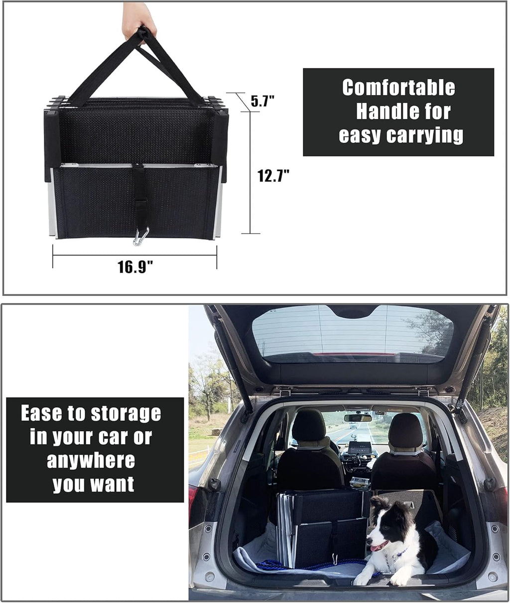 Lightweight Aluminum Foldable Dog Steps with Nonslip Surface B78368