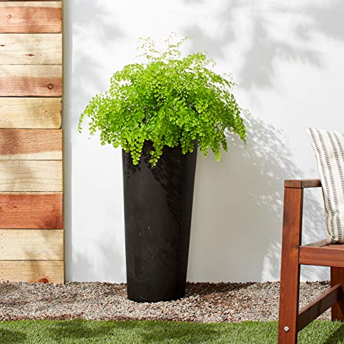 Black Tall Round Planter, 13 by 13 by 28-Inch X967498