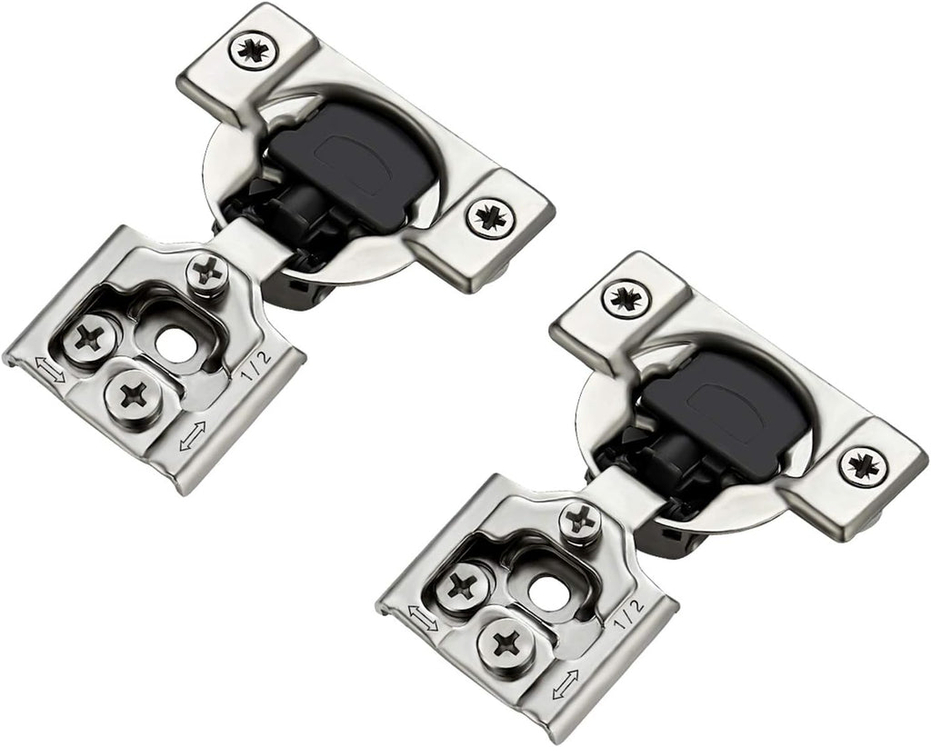 52 Pack 1/2 inch Soft Close Satin Nickel Stainless Steel Cabinet Hinges N1282
