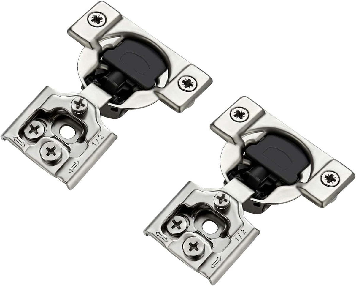 52 Pack 1/2 inch Soft Close Satin Nickel Stainless Steel Cabinet Hinges N1282