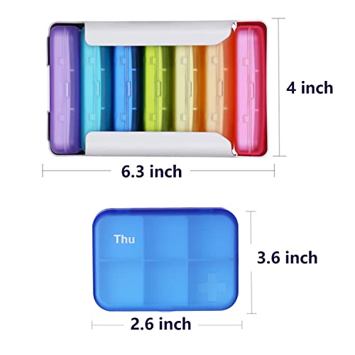 7 Piece Set 42 Compartments Pill Organizer A59811