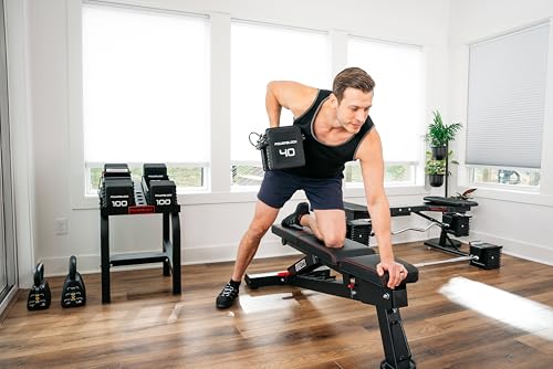 Adjustable Weight Bench, 7 Positions, Built-in Wheels & Handle B500780