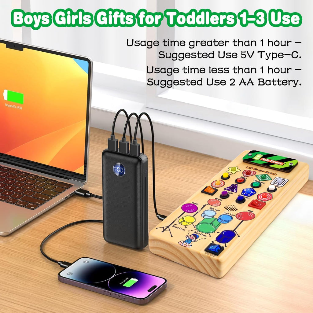 USB Busy Board with LED Shape Switch and Drum Set W169