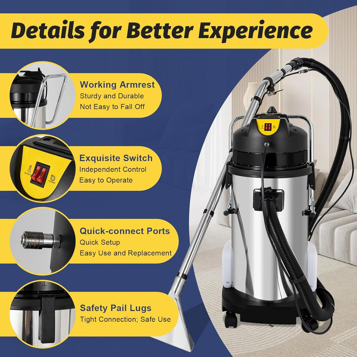 40L 110V 1000W Commercial Carpet Cleaner T507