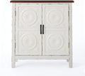 Distressed White Brown Firwood Cabinet E706402