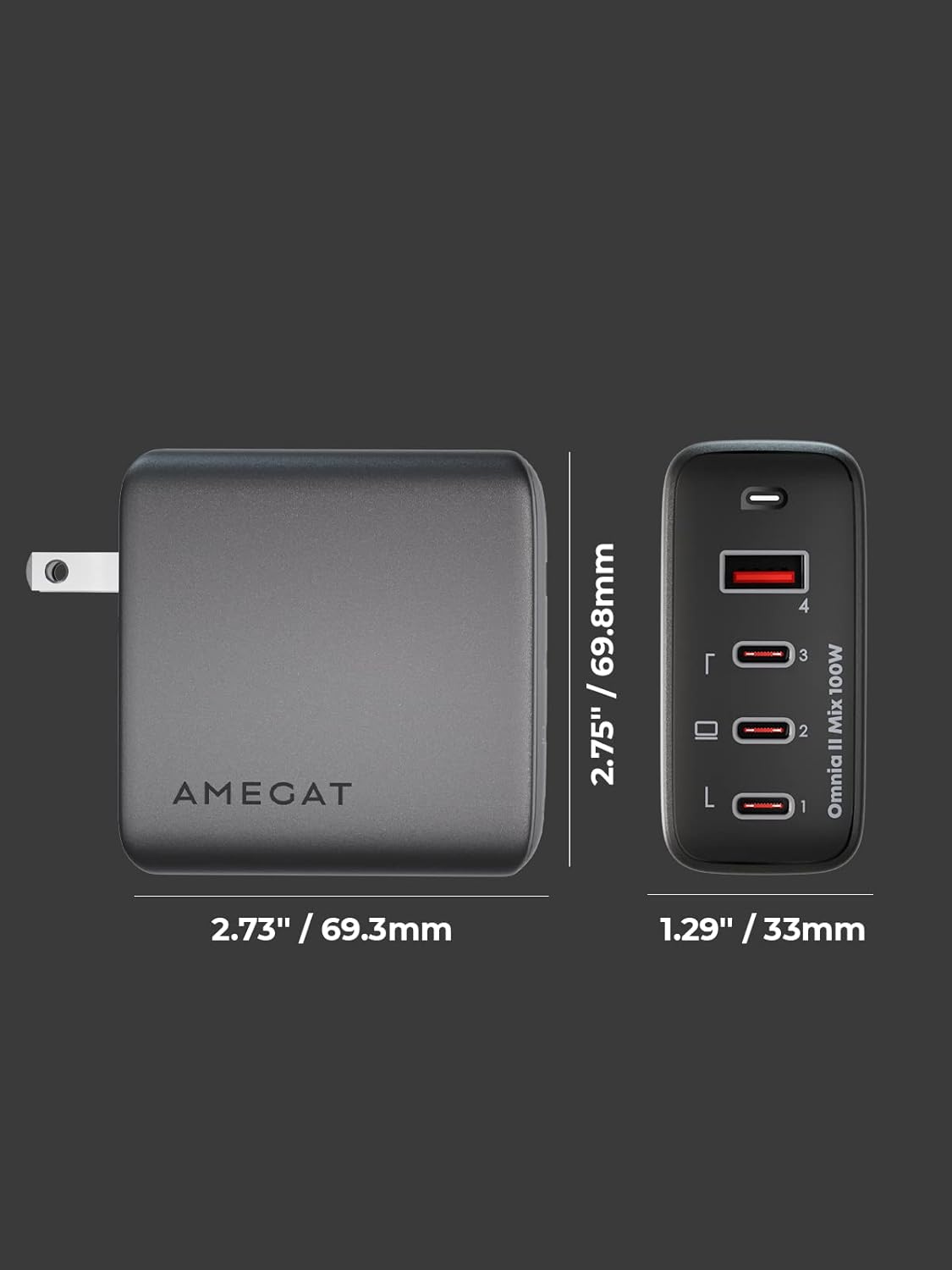 100W 4-Port GaN III Fast Charger Block E424