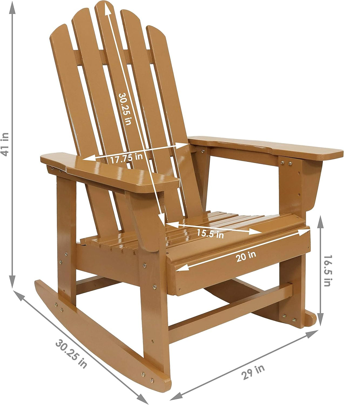 Adirondack Rocking Chair with Cedar Finish L13882
