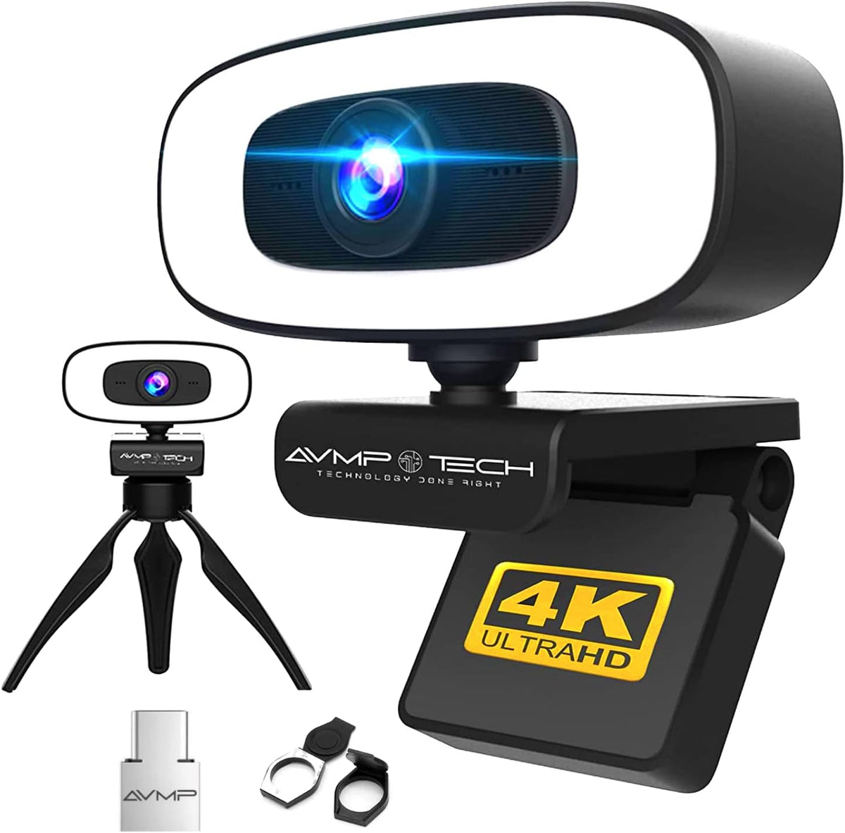 4K Ultra HD 8MP Autofocus USB Webcam with Microphone T916483