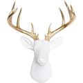 White Faux Deer Head Wall Mount T218