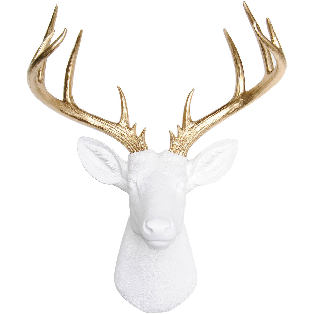 White Faux Deer Head Wall Mount T218