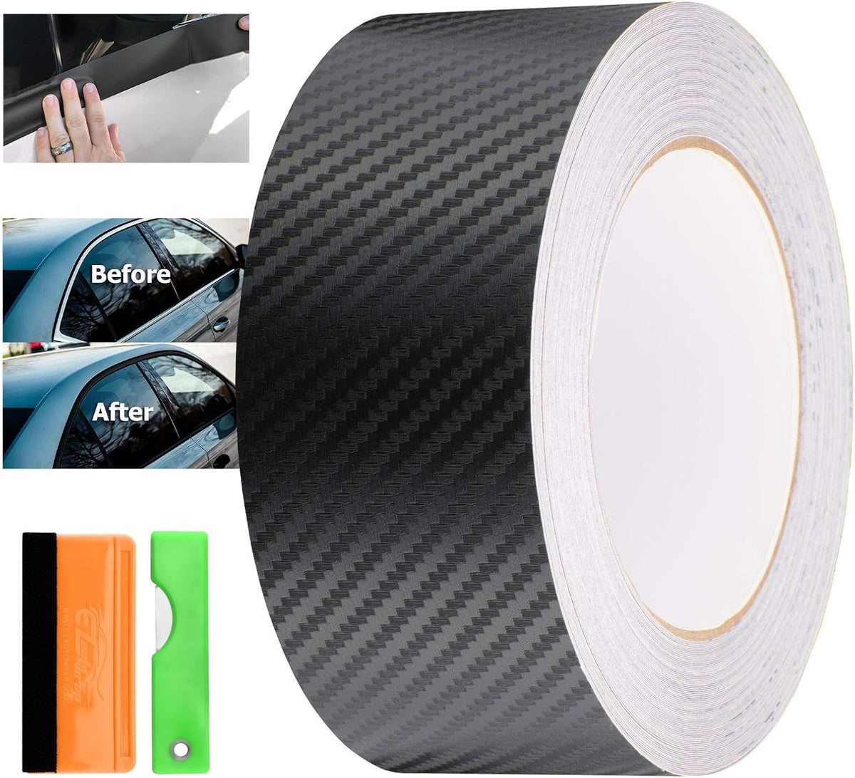 3D Carbon Fiber Black Vinyl Wrap Kit 2 x 25Ft M1515