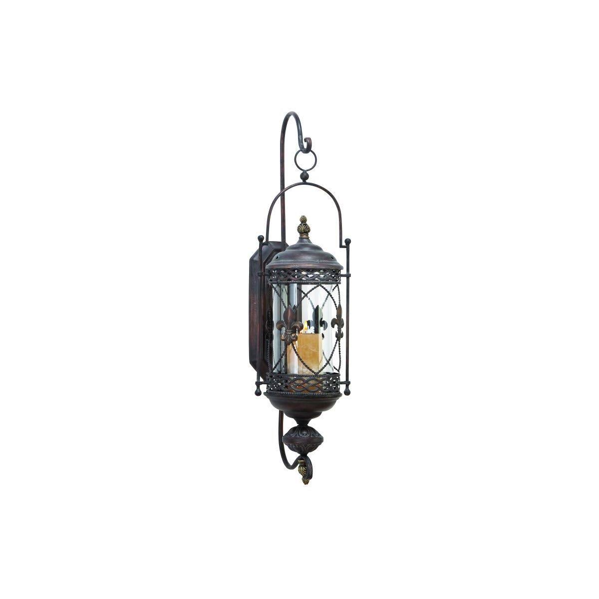 Metal and Glass Candle Sconce D141322