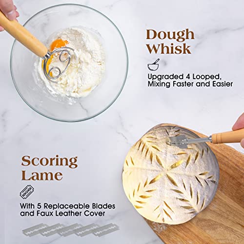 10 inch Oval & 9 inch Round Banneton Bread Proofing Basket with Linen Liner V634