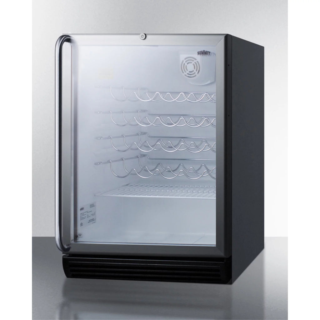 Black wine cellar with glass door Z266139