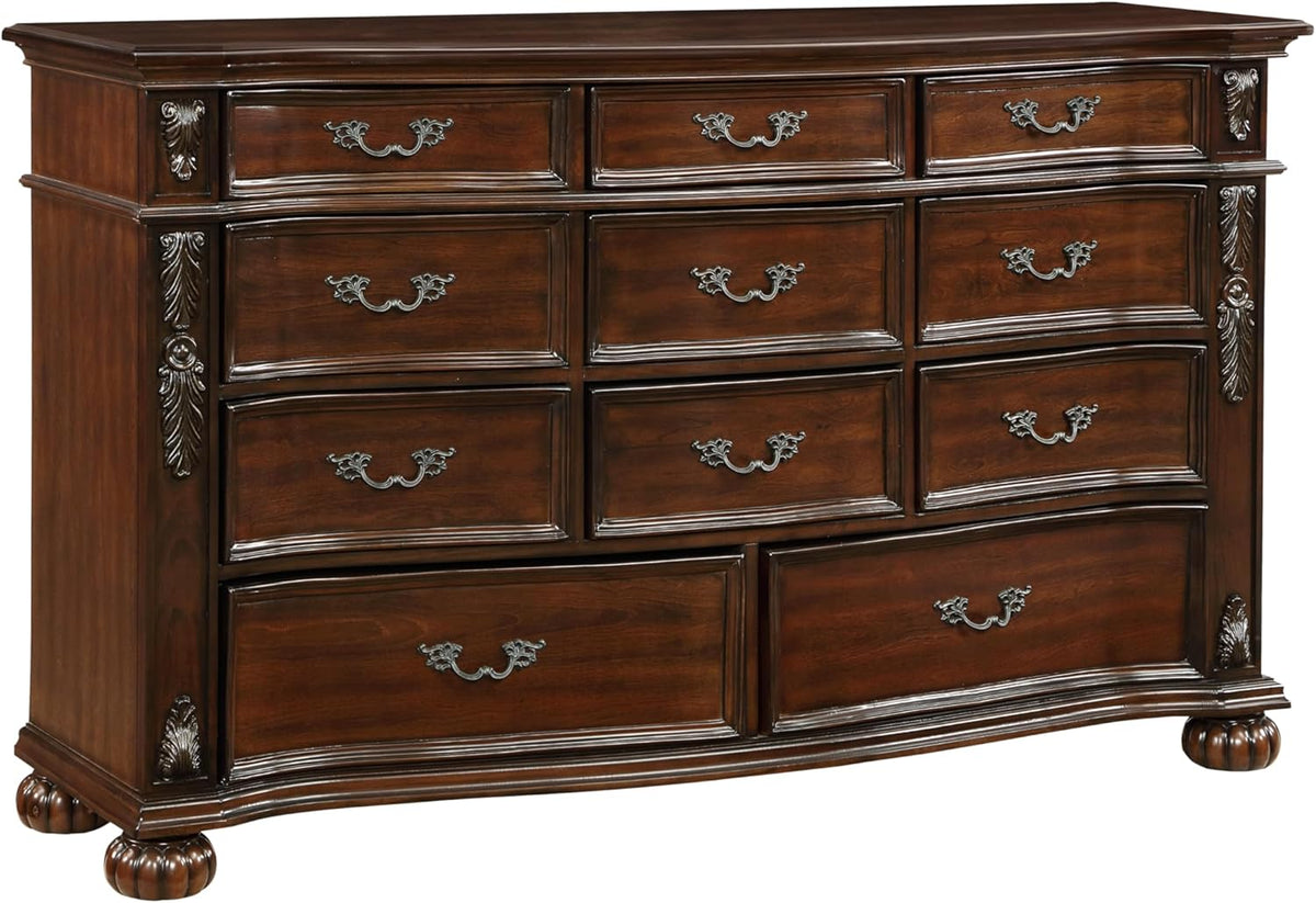 11 Drawers Cherry Finish Wood Dresser K7847