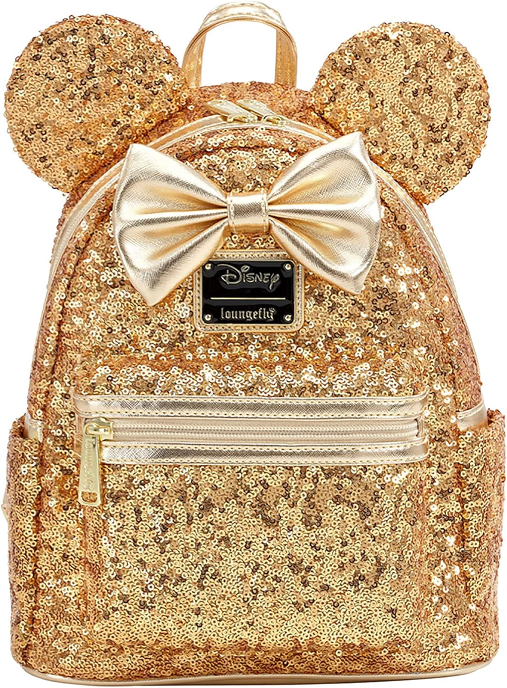 Disney Yellow Gold Sequin Minnie Mini Backpack I993