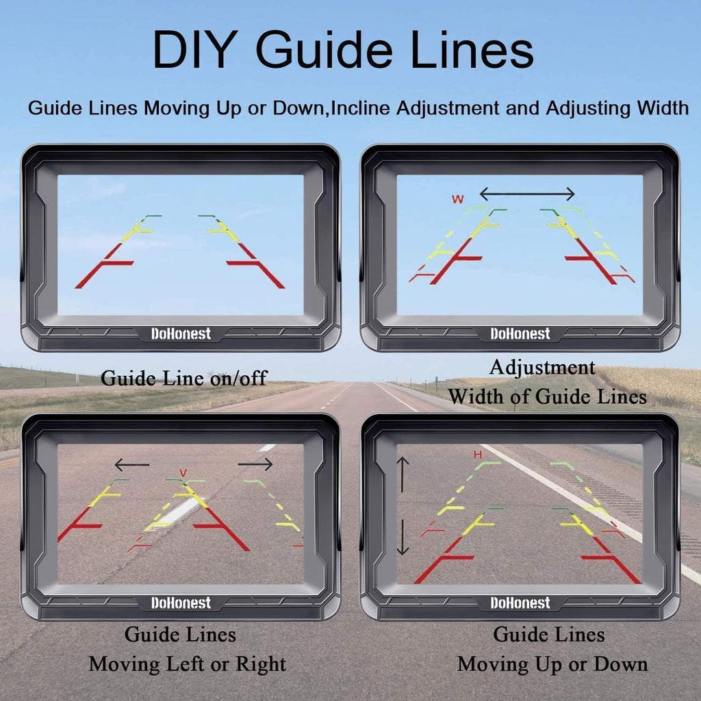 HD 1080P Rear View Monitor Kit Night Vision Waterproof Reverse Camera Pack of 2 E11846