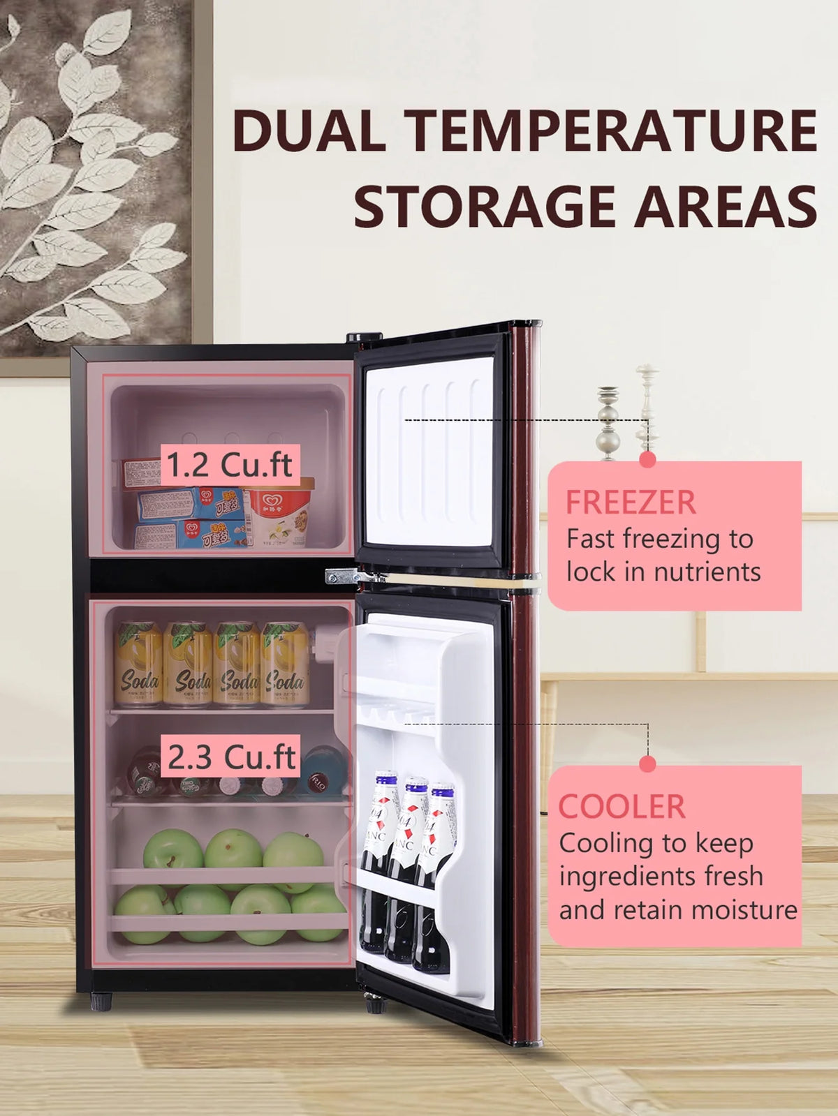 3.5 Cu.ft Mini Fridge with Freezer P588