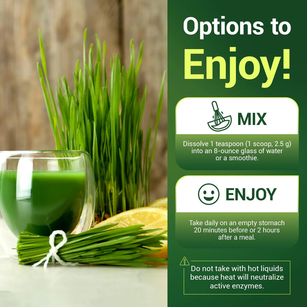 Organic Wheatgrass Raw Juice Powder, Lemon Flavor, 164g V57746