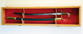 Lockable Oak Finish Sword Display Case Cabinet Y9418
