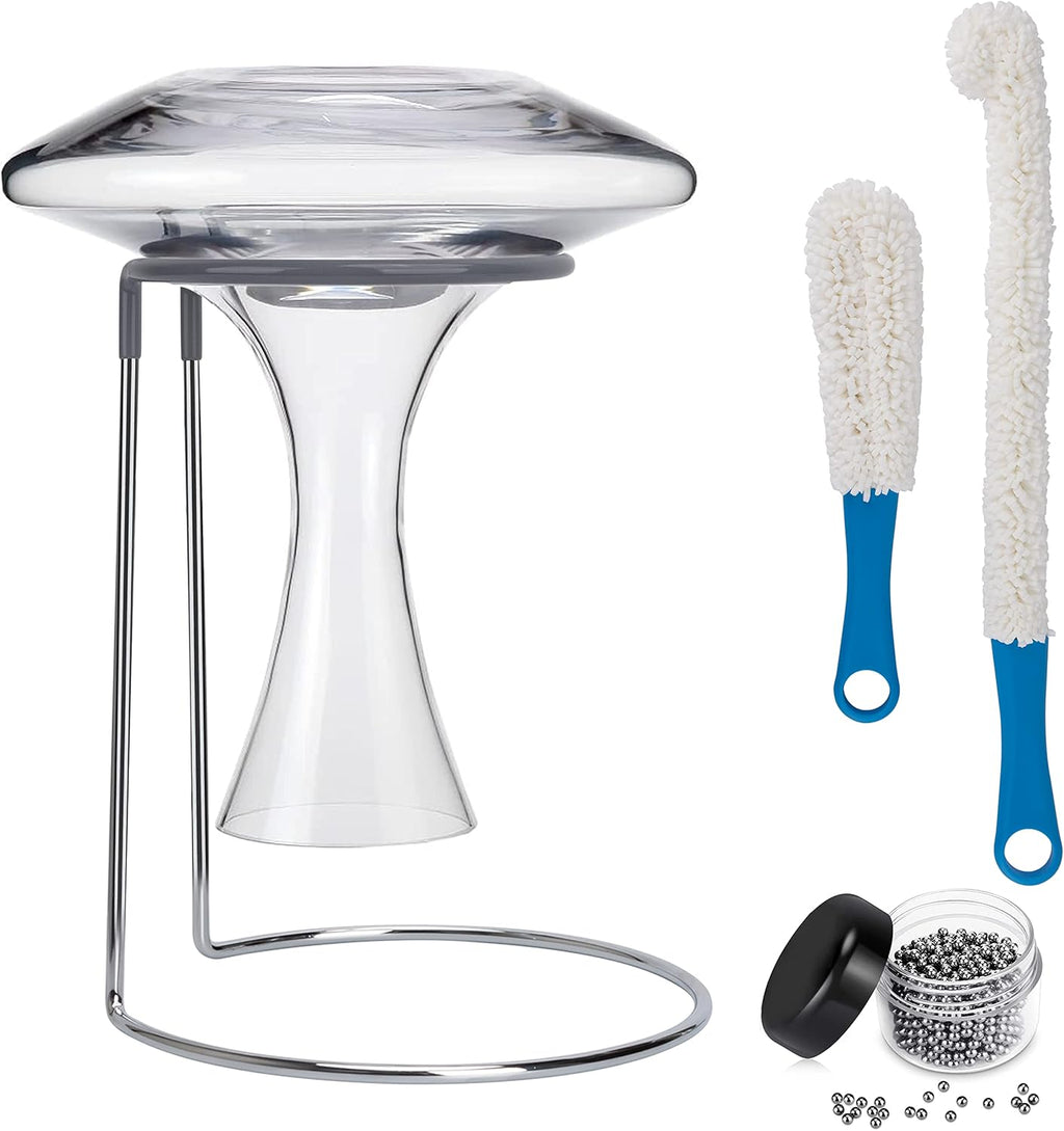 Wine Decanter Drying Stand with Cleaning Brush and Beads C3665