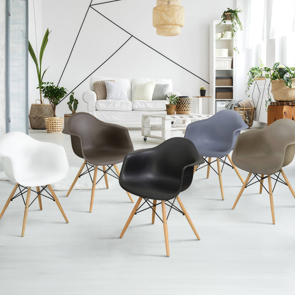 Modern Plastic Dining Chairs Set of 2 Dark Brown B713