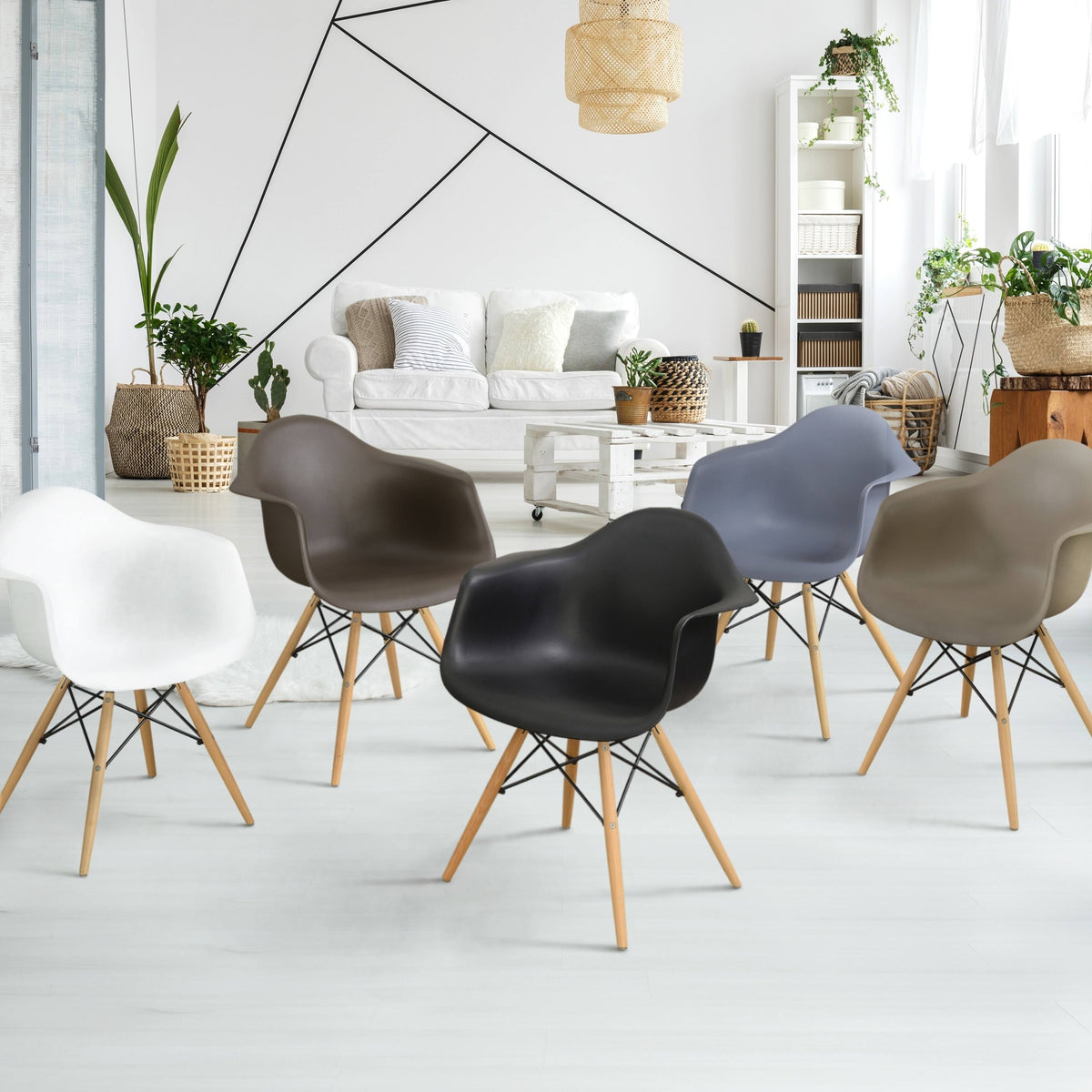 Modern Plastic Dining Chairs Set of 2 Dark Brown B713