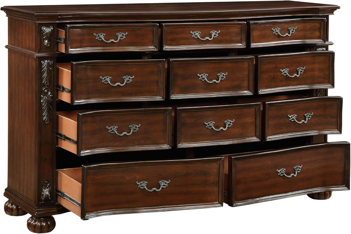 11 Drawers Cherry Finish Wood Dresser K7847