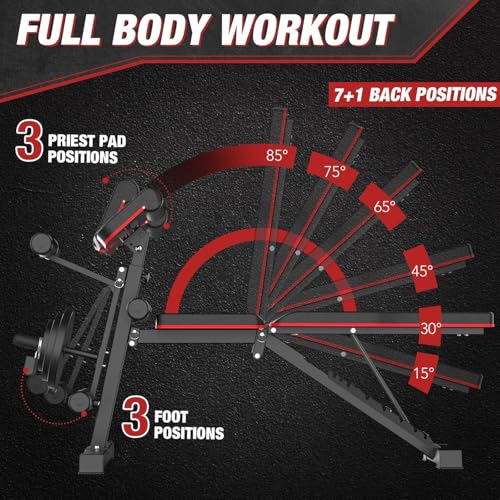 800 LB Adjustable Incline Decline Weight Bench B91043