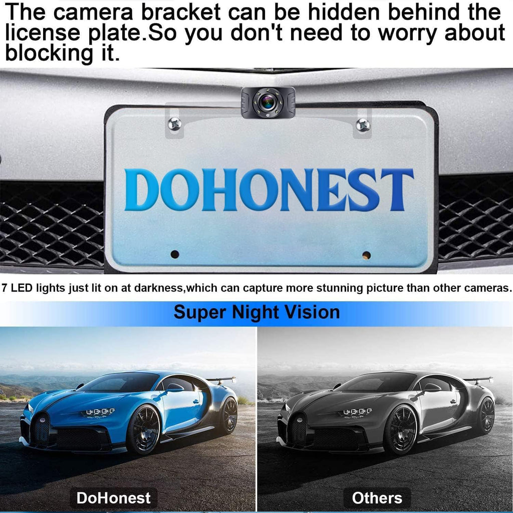 HD 1080P Rear View Monitor Kit Night Vision Waterproof Reverse Camera Pack of 2 E11846