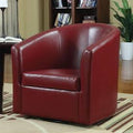 Dark Red Faux Leather Club Chair M343959