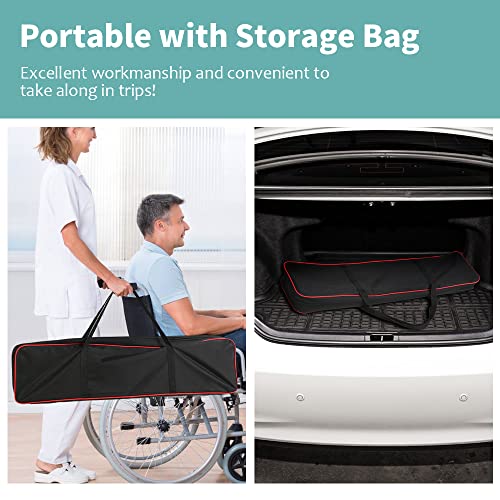 6FT Telescoping Aluminum Wheelchair Ramp with Storage Bag 600lbs Capacity (2 Pack) E696