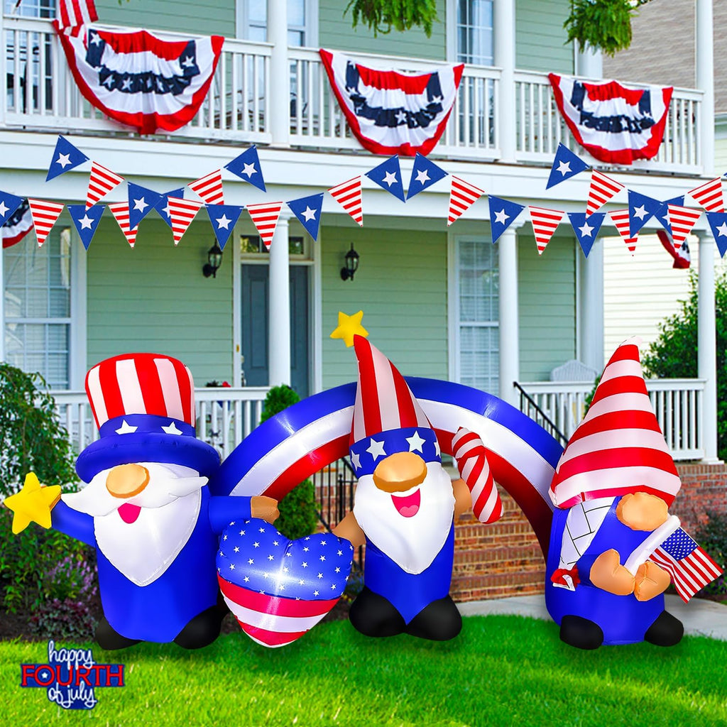 7 FT Inflatable 3 Gnomes with Archway Decorations C8497