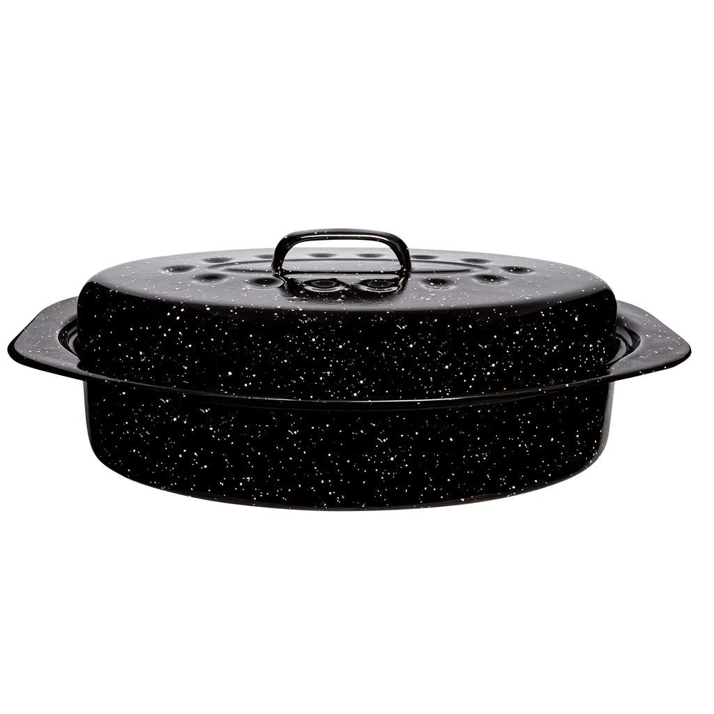 Extra Large 20 lb Capacity Granite Oven Roaster Pan With Lid E977