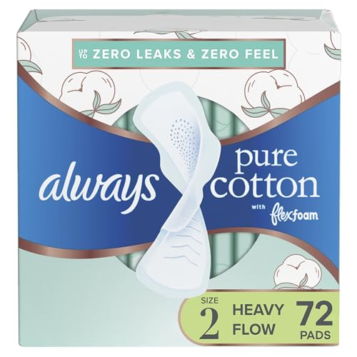 34 Count Unscented Cotton Feminine Pads with Wings R484