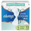 34 Count Unscented Cotton Feminine Pads with Wings R484