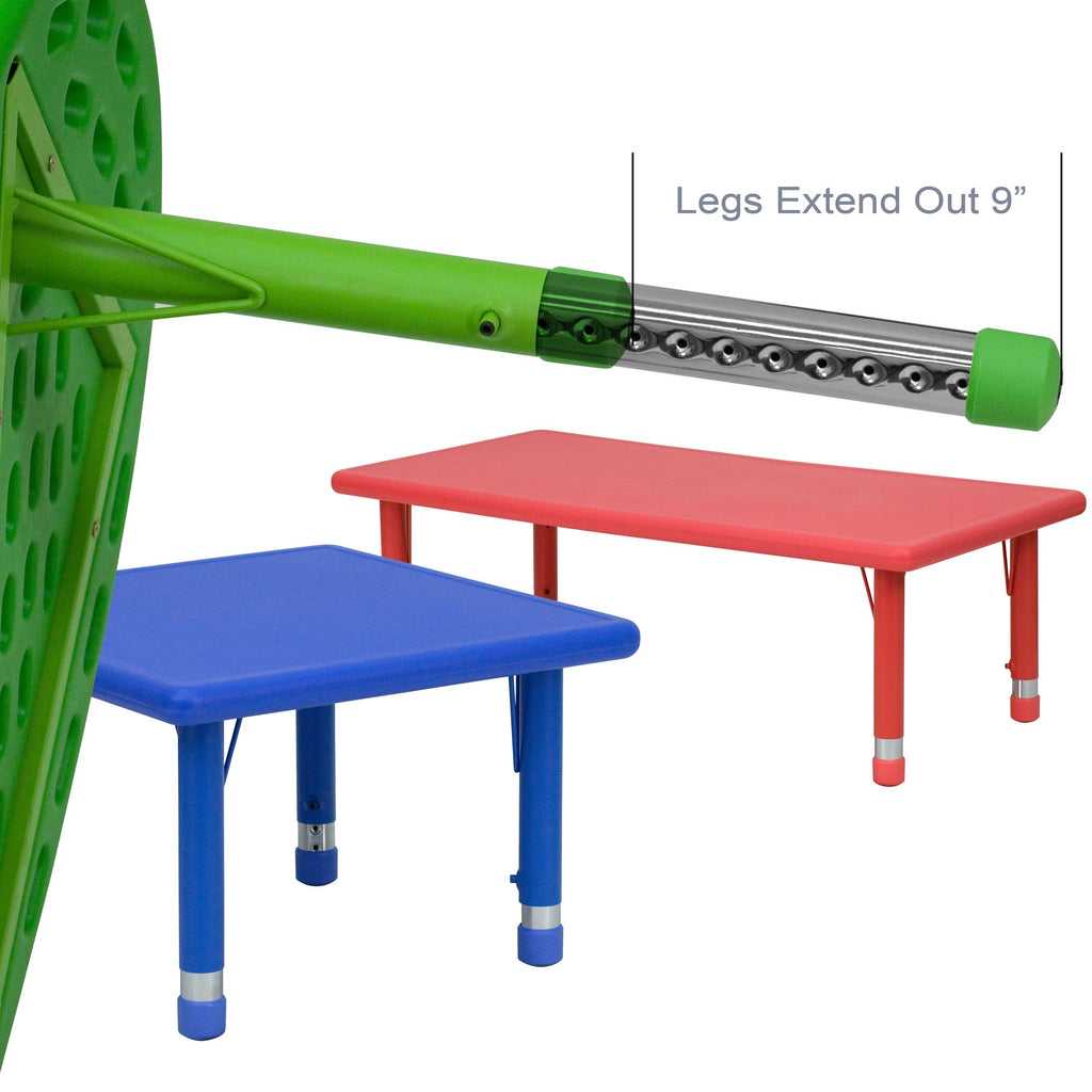 33x22 Round Natural Plastic Height Adjustable Activity Table K945