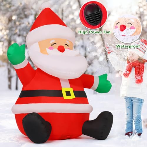 5 FT Christmas Inflatables Santa Claus with Built-in LEDs P9595