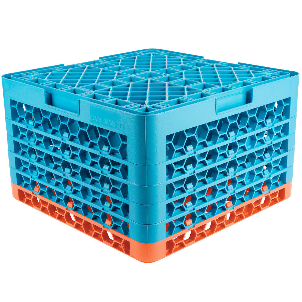 Orange Color-Coded Glass Rack with 5 Extenders A615439