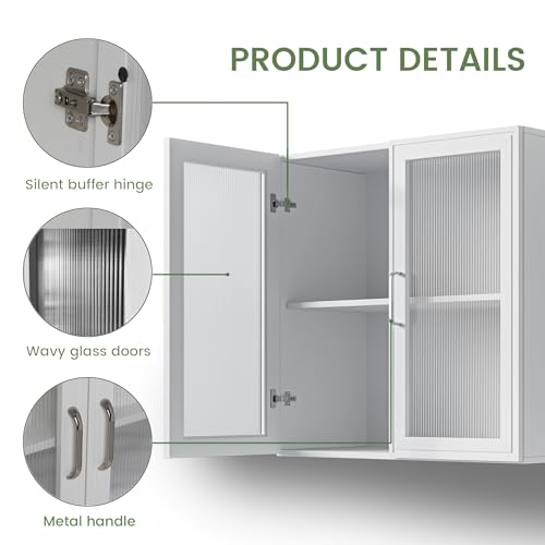 24'' Black Bathroom Wall Cabinet Set of 2 with LED O4126