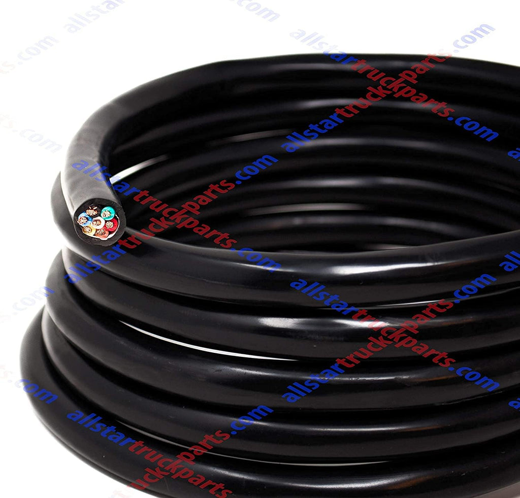 Heavy Duty 14 Gauge 7 Way Conductor Wire RV Trailer Cable Cord Insulated Copper (50 FT ROLL) T185316
