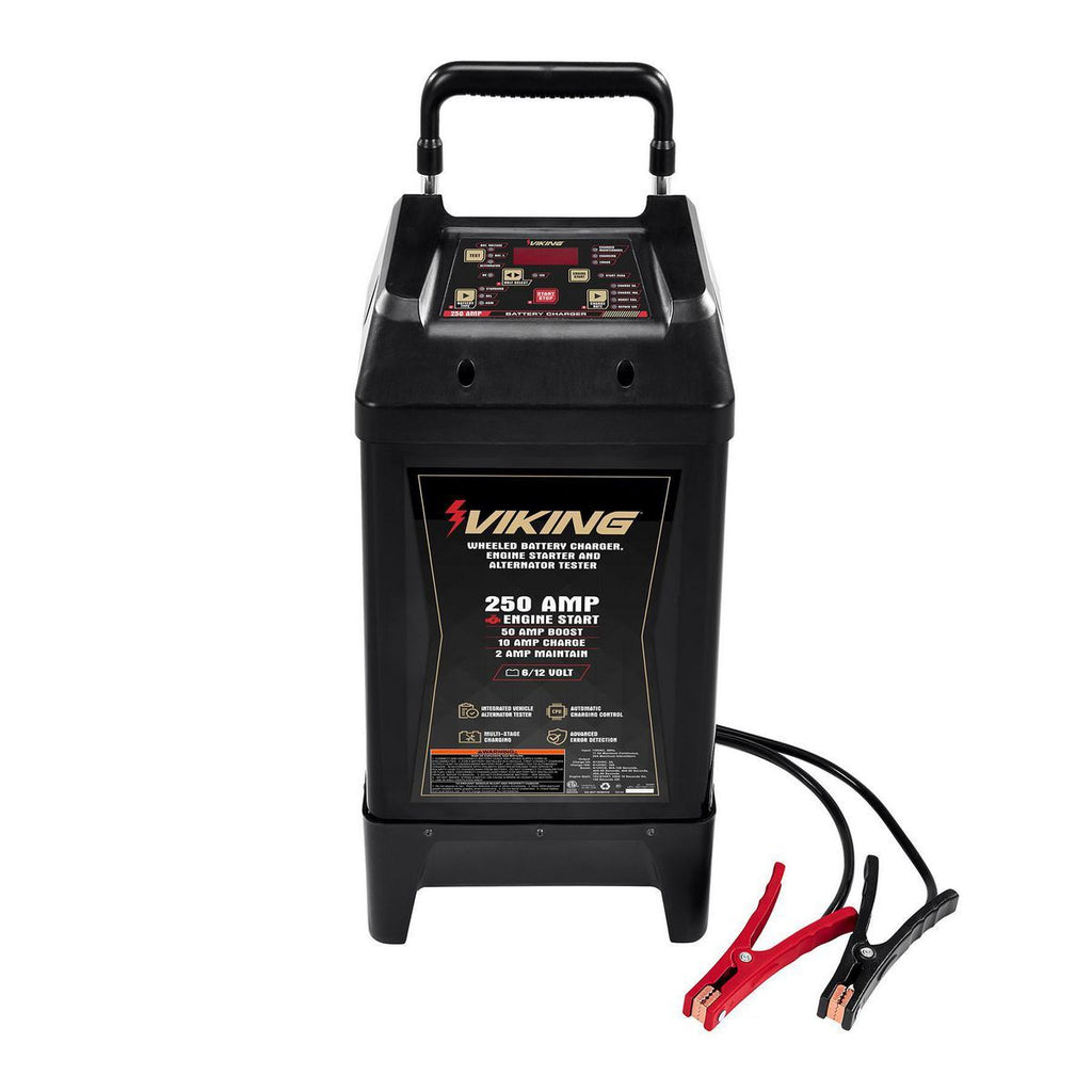 6/12V Wheeled Battery Charger, Engine Starter, and Alternator Tester V66231