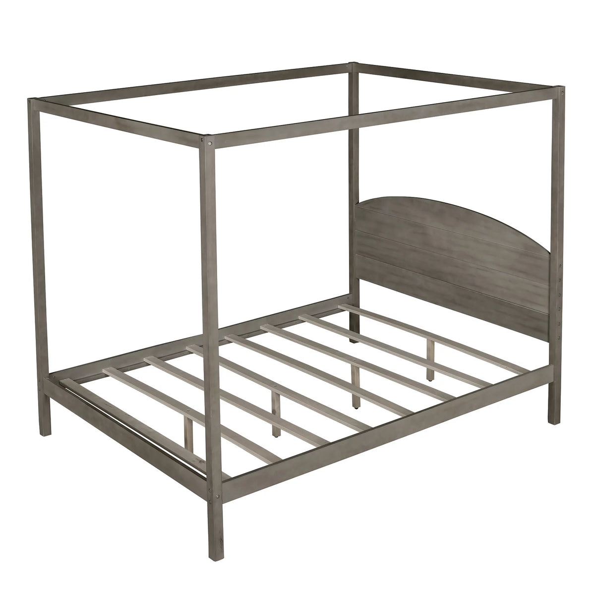 Wood Queen Size Canopy Bed with Headboard M4584