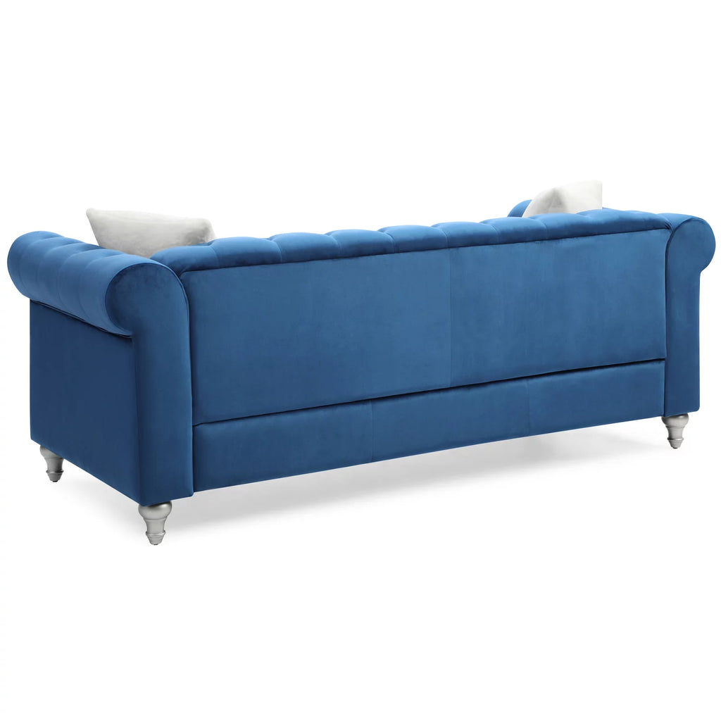Navy Blue Velvet Sofa J483310