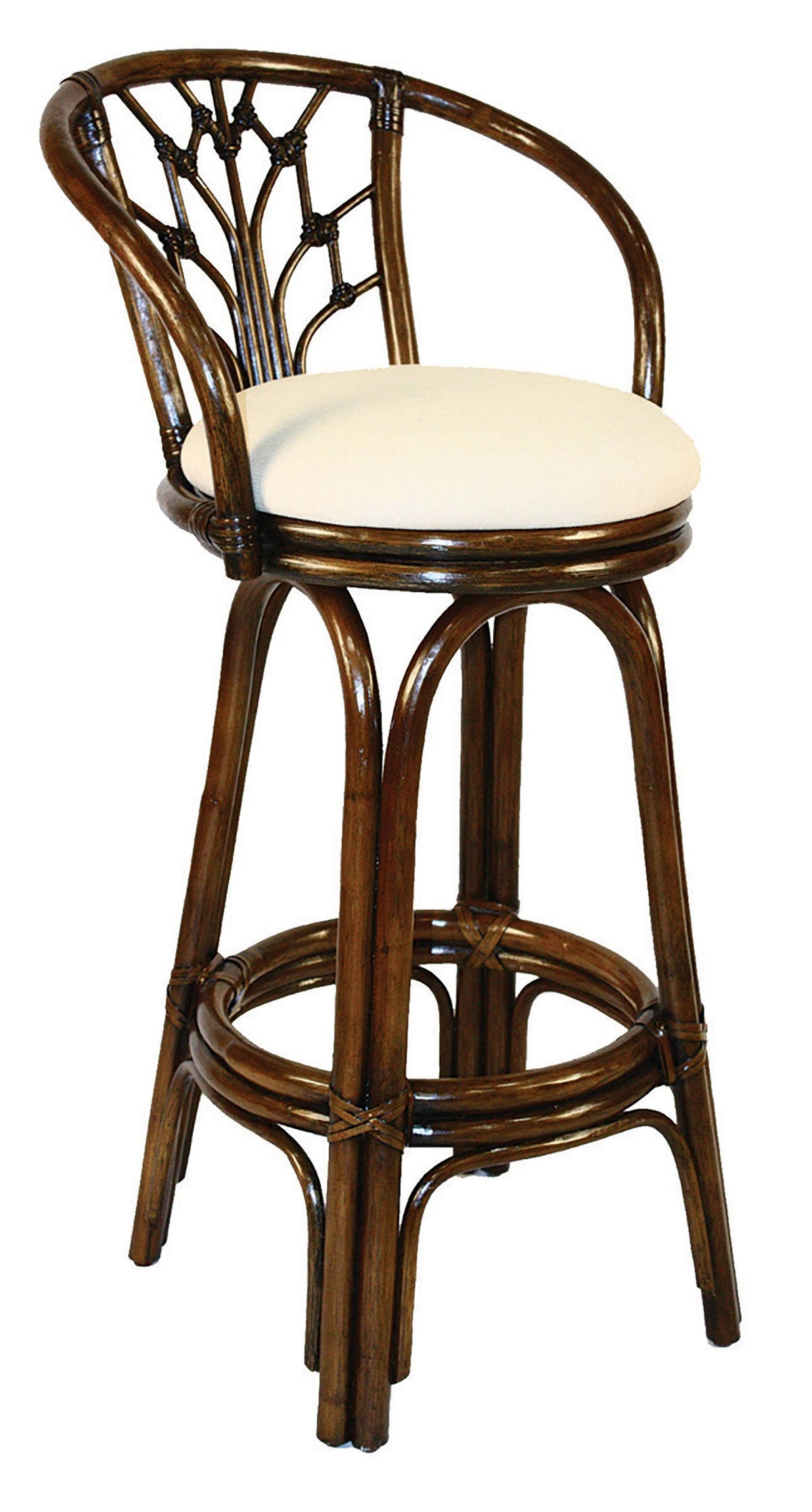 Antique Finish Swivel Rattan Barstool W920